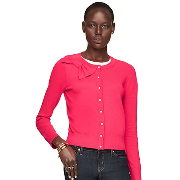 kate spade Jewel Button Bow Cashmere Wool Cardigan - Picture 4 of 7